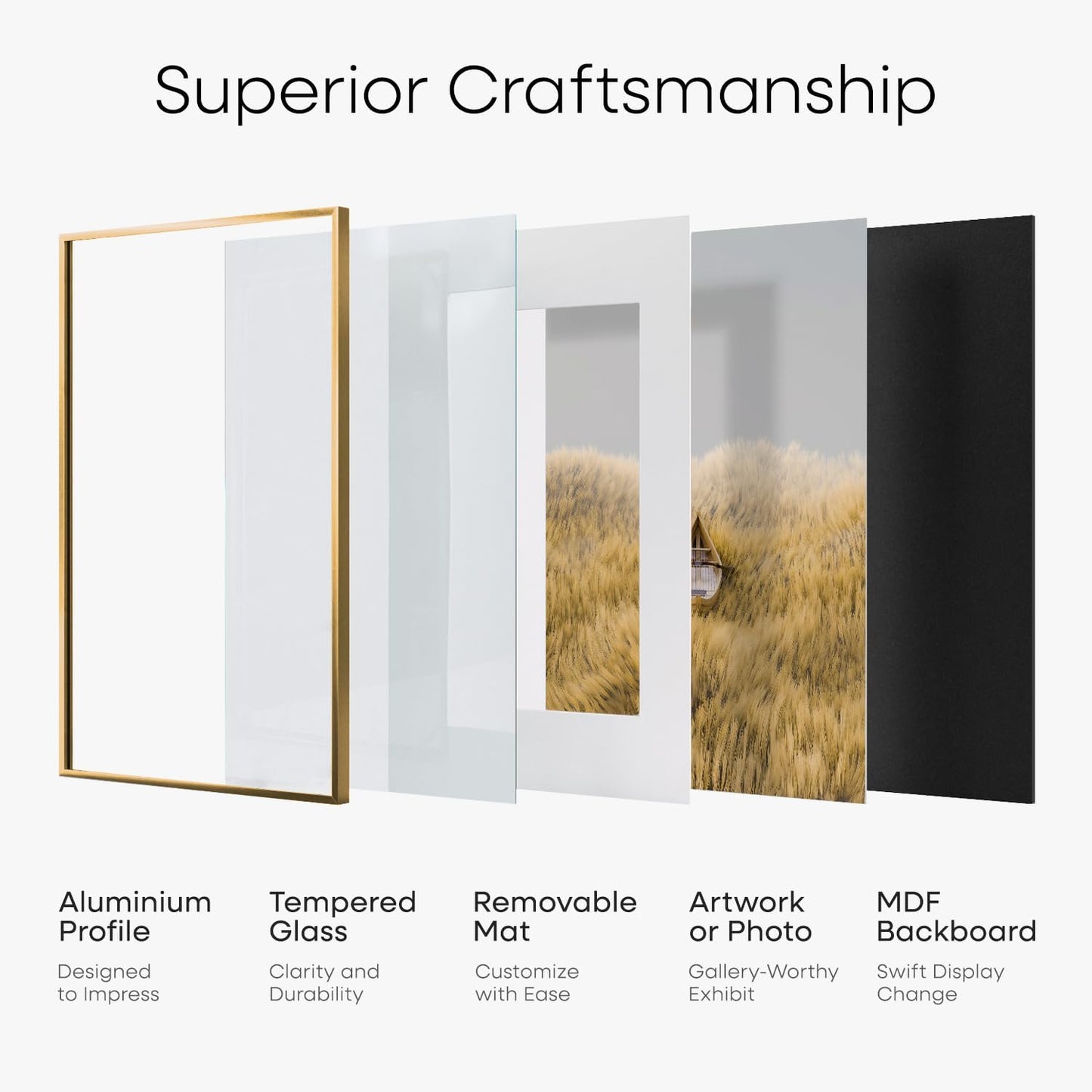 Homeforia 13x19 Picture Frame Bronze, High End Metal 13x19 Brass Poster Frames with Mat 11x17 for Photo, 13 x 19 Frame Matted to 11 by 17 Print, 19x13 Hanging Frame, Tempered Glass, Wall Kit, Set of 1