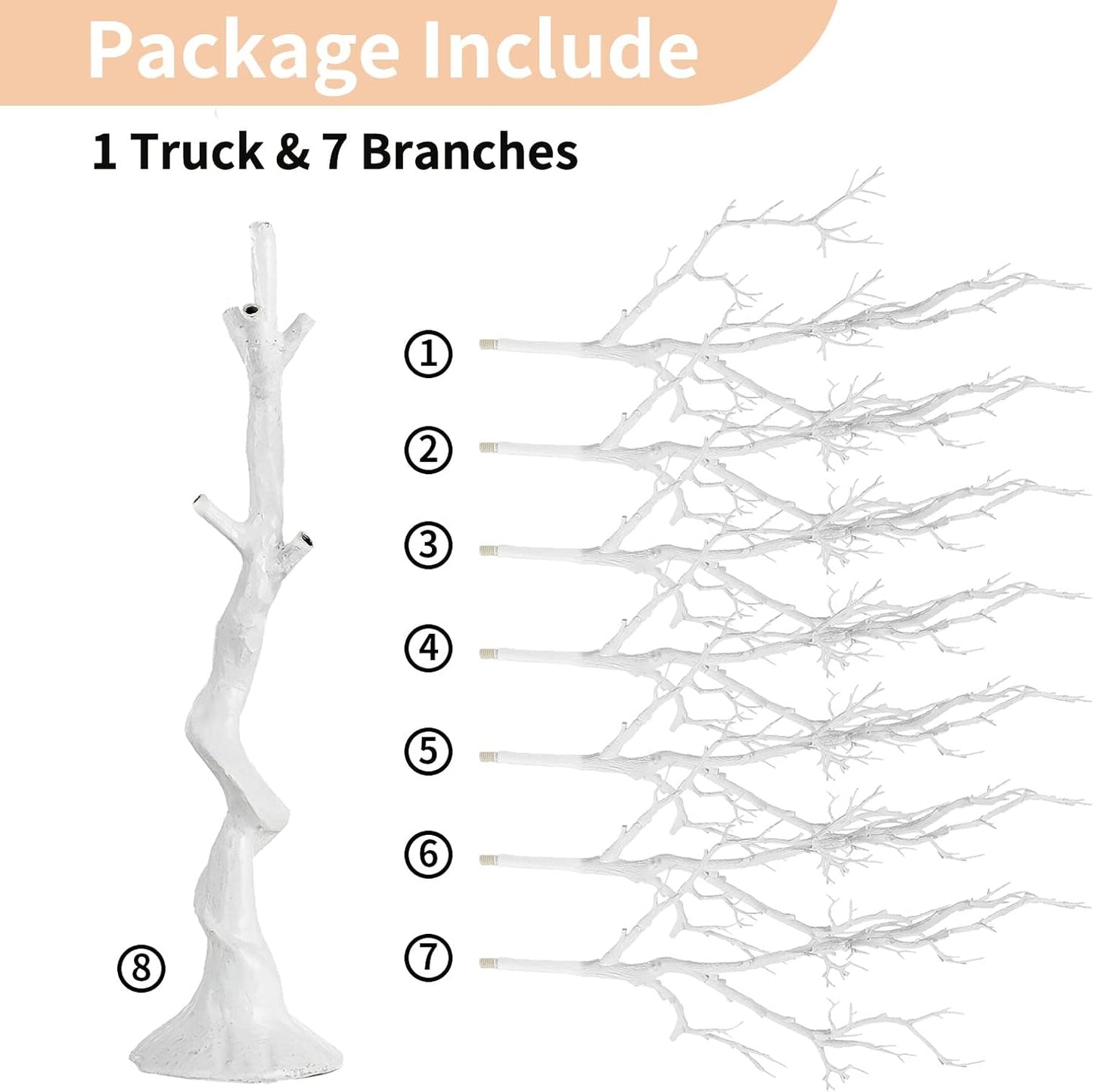 NUPTIO Artificial Christmas Tree Branch: 3.44 feet Tall White Manzanita Tree Halloween Centerpiece Wedding Centerpieces for Tables - Decorative Ornament Display Tree Branches for Weddings (1 Pc)