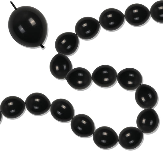 Black Quick Link Balloons, 100PCS Linking Balloons for Make Balloon Wall Balloon Arch Balloon Chains, Linkable Balloons for Wedding Birthday Baby Shower Engagement Graduation Party Decorations (6inch)