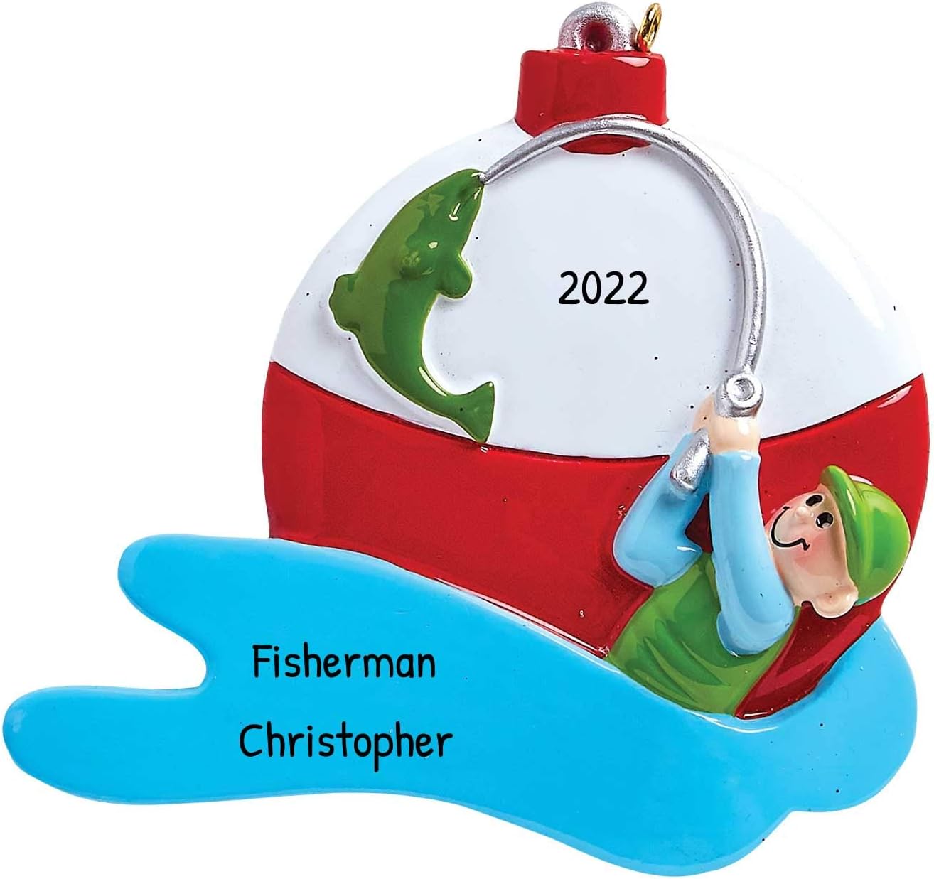 Elves Personalized Fly Fishing Ornament 2024 - Merry Fishmas Fisherman Christmas Tree Decor