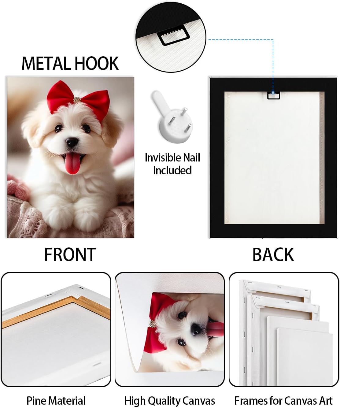 AbcCustomize Canvas Prints with Your Photos，Custom Canvas Wall Art for Bedroom, Living Room, Farmhouse Decor，Personalized Gifts Canvas Prints for Family，Friend，Lover，Pet