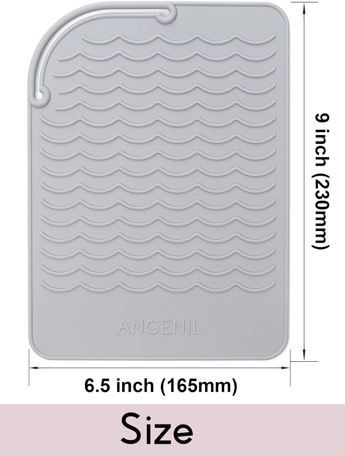 ANGENIL Silicone Heat Mat for Hair Tools - Flat Iron and Curling Iron Pad, Heat-Resistant Travel Case, 9" x 6.5"