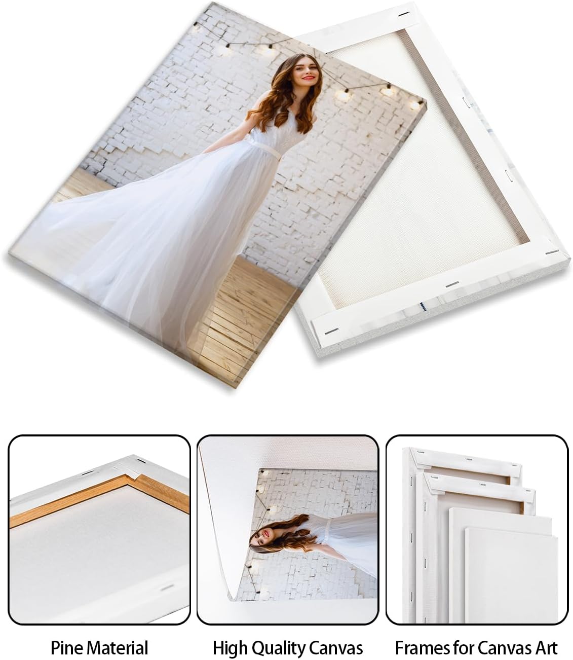 AbcCustomize Canvas Prints with Your Photos, Personalized Photo To Canvas Print for Bedroom, Living Room, Farmhouse Office Decor,Custom Canvas Wall Art for Gifts & Keepsakes, Ready to Hang