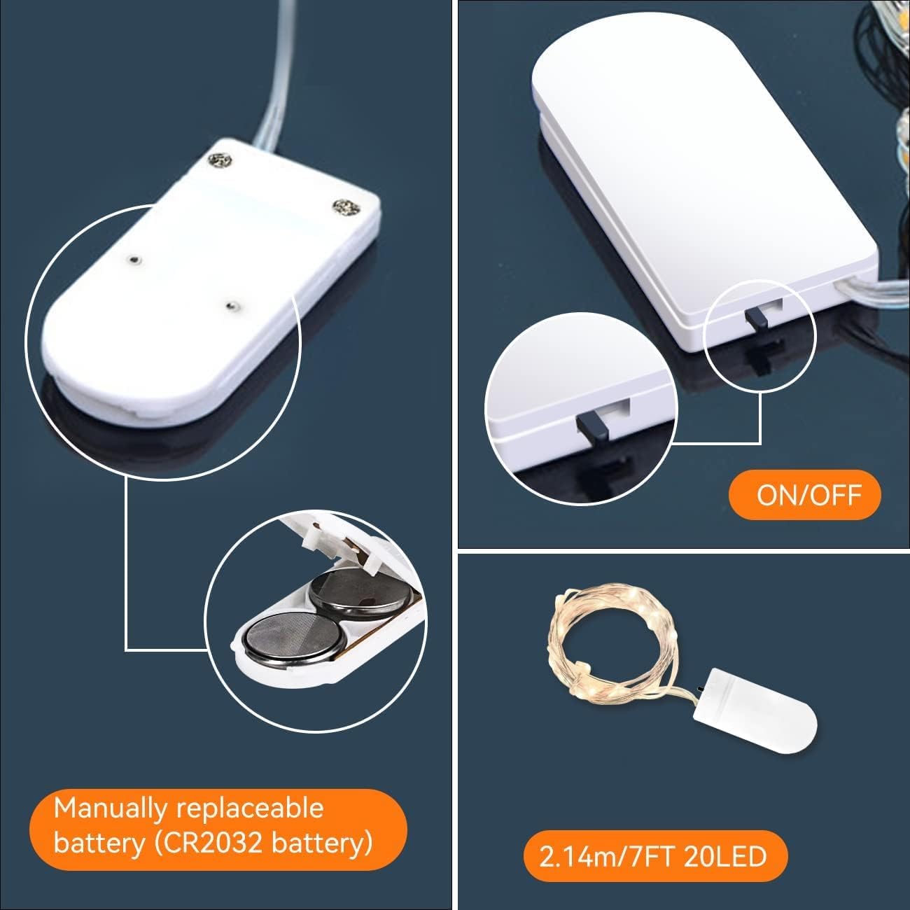 6 Pack Fairy Lights Battery Operated String Lights 7ft 20 LED Mini Twinkle Lights Silver Wire Lights for DIY Crafts Mason Jars Centerpiece Table Wedding Party Christmas Decor, Warm White & Cool White