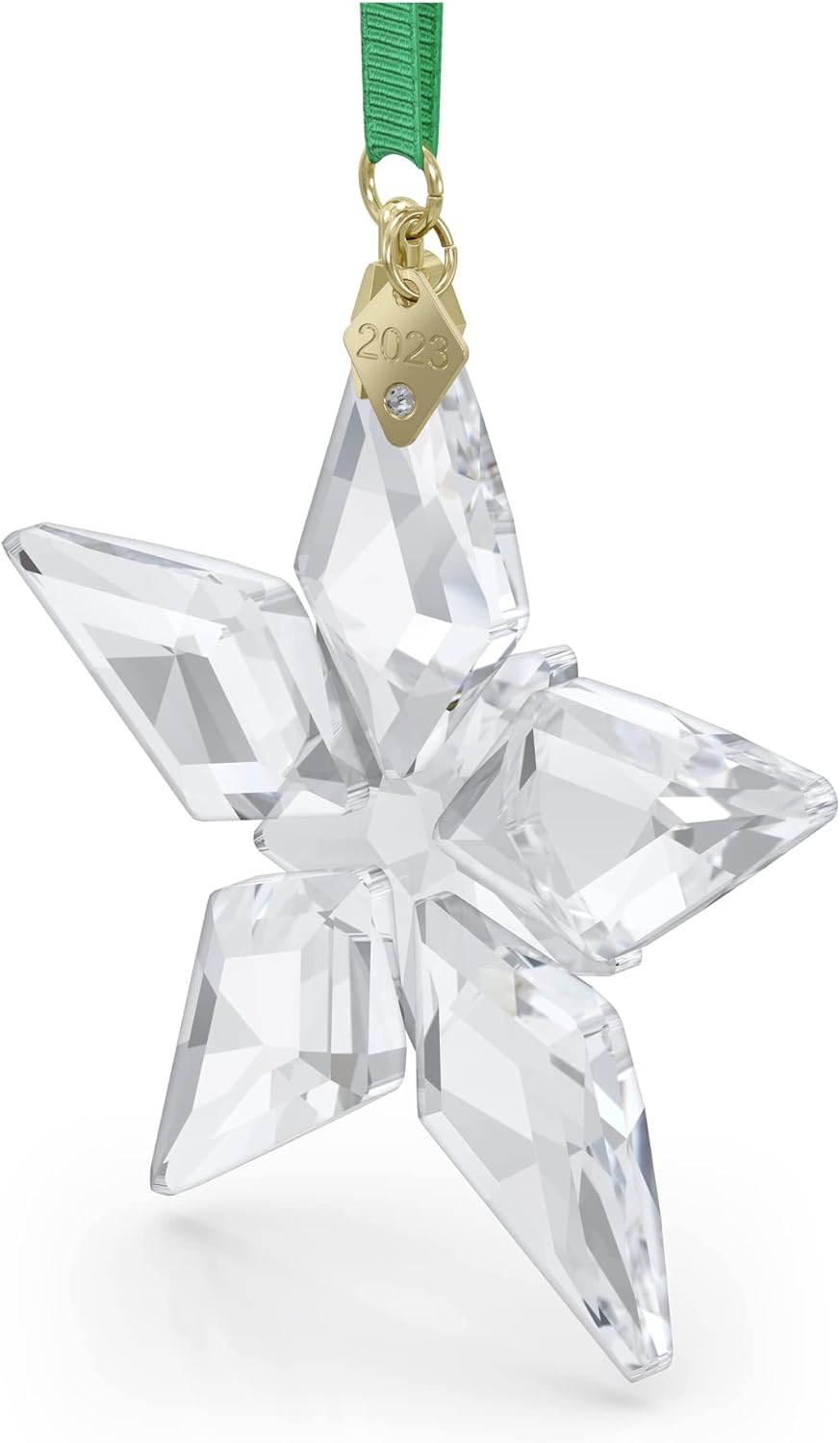 Swarovski Annual Edition 2023 Ornament, Clear Crystal Star with 97 Facets, Gold-Tone Finished Tag, Part of the Swarovski Annual Edition Collection