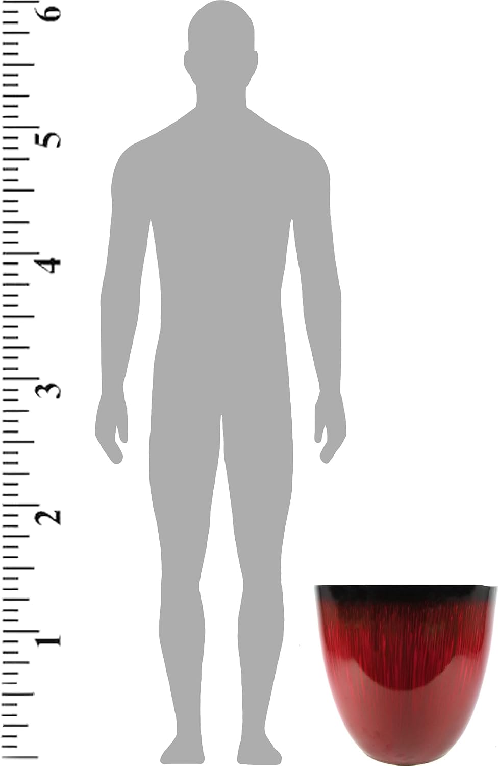 (EPR18-105 Large Egg Shaped Planter - Modern Indoor & Outdoor Decorative Flower Pot/Box (18 Inch, Red Flower)