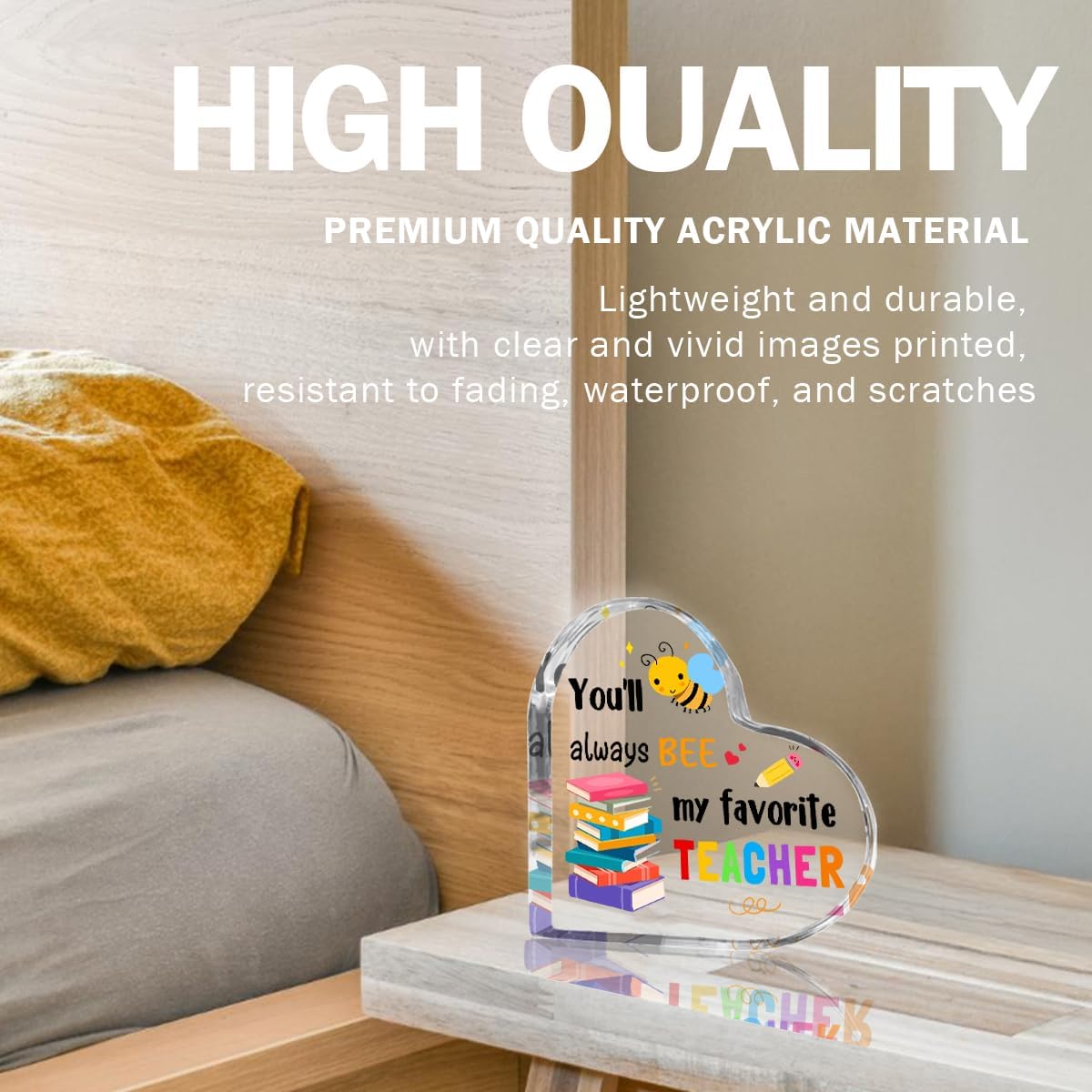 Teachers Day Graduation Season Opening Season Gifts Teacher Gifts Teacher Appreciation Gifts Best Teacher Gifts for Women Acrylic Heart for Her Coworker Friend Principal Educator Birthday Christmas