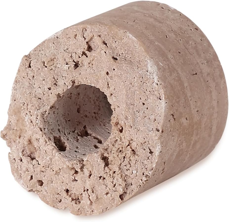 Travertine Candle Holder - Handmade Marble Candlestick Holder for Taper Candle - Vintage Small Stone Candle Sticks Holder Decor for Table Centerpieces, Wedding, Party, Fits 3/4 Inch Thick Candle