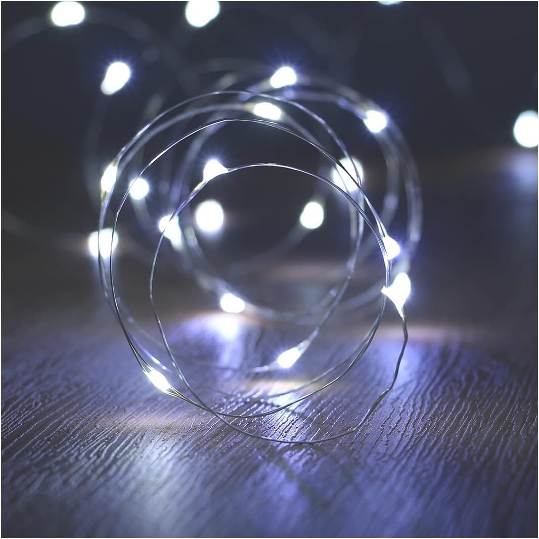 ANJAYLIA Fairy Lights, 4 Pack String Lights 10ft 30 LED Twinkle Lights for Wedding, Bedroom, Party, Christmas, White