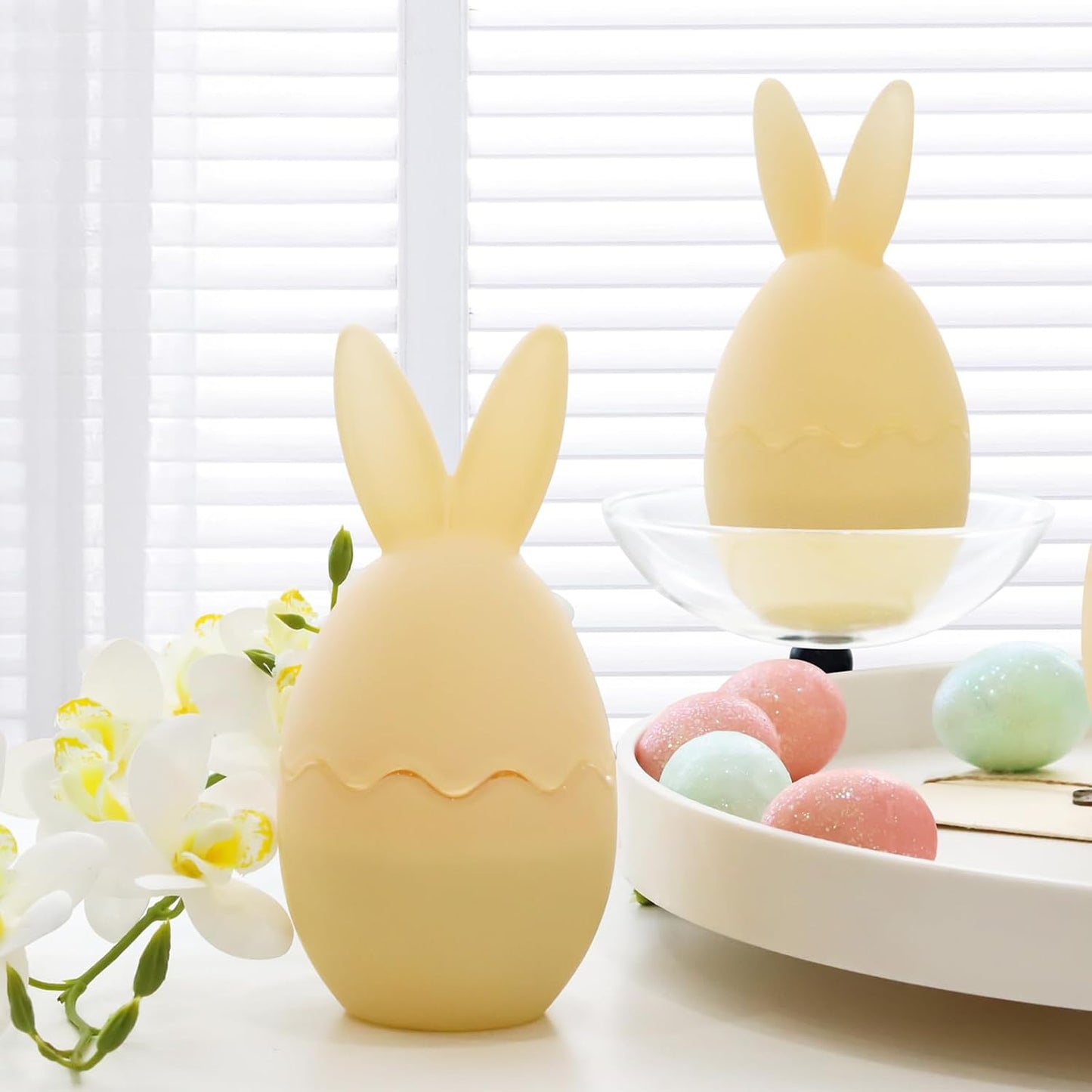 Vanilla Scented Candle, Bunny Spring Home Decor, Indoor Easter Decoration for Table Centerpiece, Gift for Women