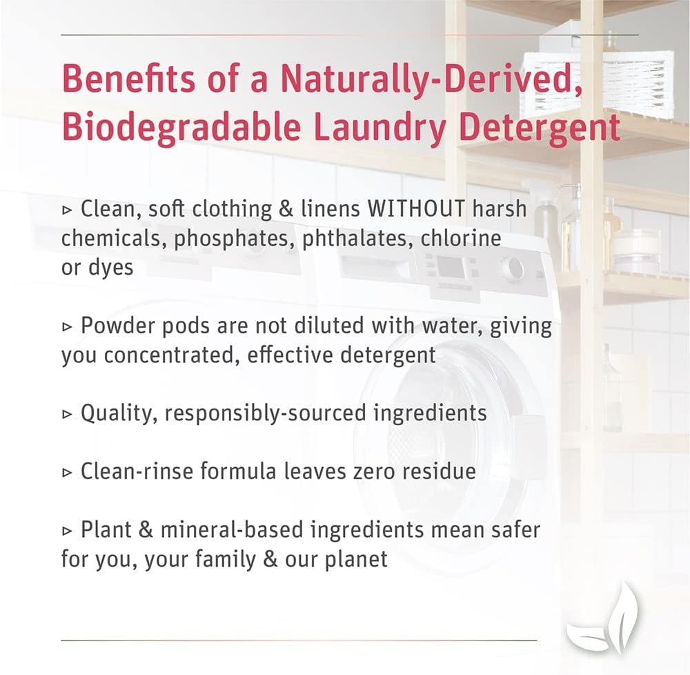 Grab Green 3-in-1 Laundry Detergent Pods, 24 Count, Gardenia Scent, Plant and Mineral Based, Superior Cleaning Power, Stain Remover, Brightens Clothes