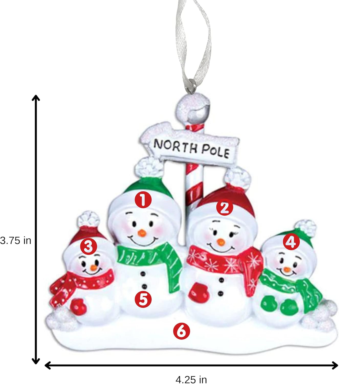 2025 Family Christmas Ornament – Personalized Ornament for Families – Custom Snowman Family Ornament – Holiday Tree Decoration Keepsake Gift (Snowman Family of 4)