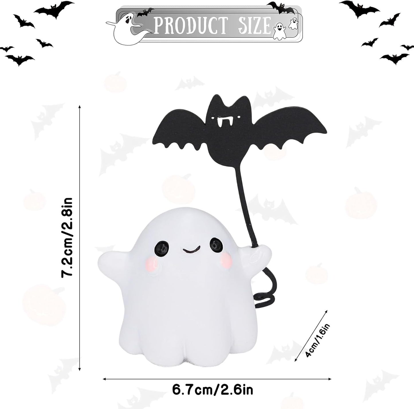 Halloween Ghost Pull Bat Statue Funny Cartoon Spooky Ornament Figurine Mini Halloween Figurine Decorations Cute Spooky Bat Statue for Home Office Car Decorations Ornament