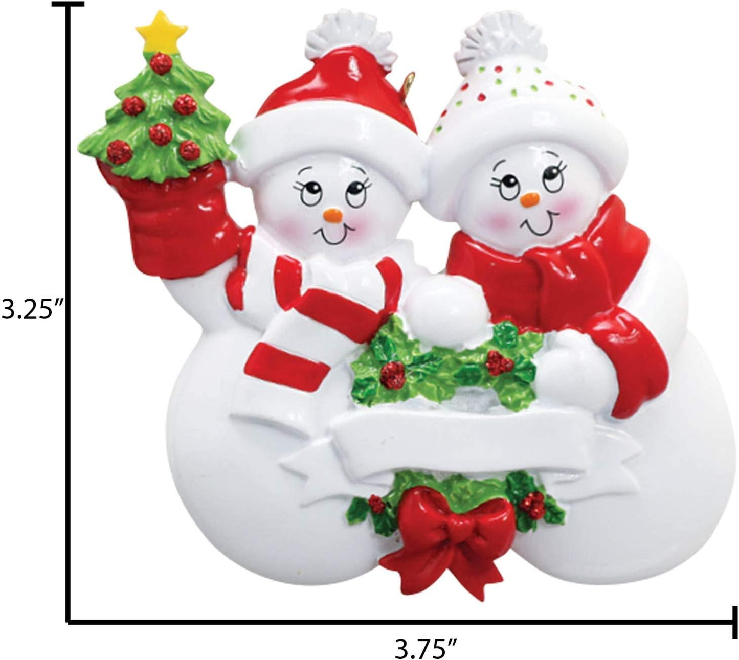 Personalized Our First Christmas Ornament 2025 Snowman Couple Ornaments Snowpeople Couples Ornament 2025 Family of 2 Snowman for a Couple Ornaments Frosty Friends Couples Unique Gifts