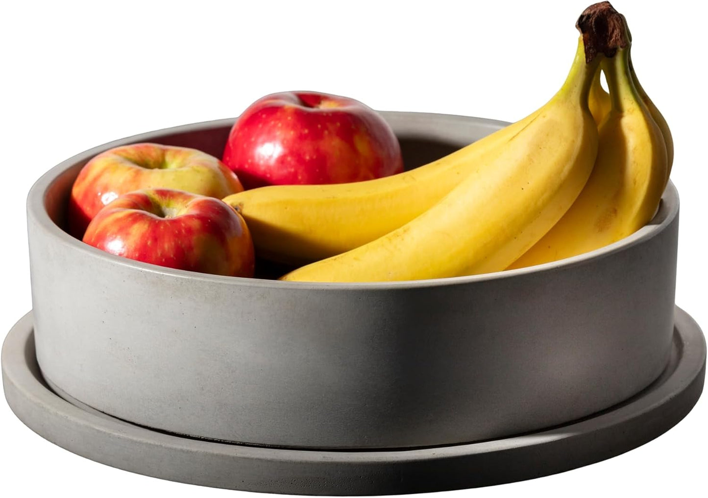 Simon Brothers Concrete Fruit Bowl and Tray Set for Kitchen Counter - Large Decorative Bowls for Home Decor - Modern Key Bowl for Entryway Table - Key Holder and Vanity Tray
