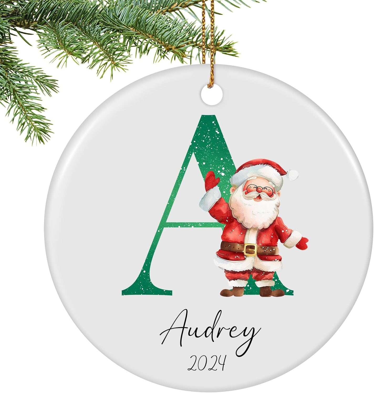 Name Ornaments for Christmas Tree, Personalized Christmas Ornaments 2025, Custom Initial Ornaments A-Z Letter Keepsake Gifts, Xmas Tree Decorations, Stocking Name Tags