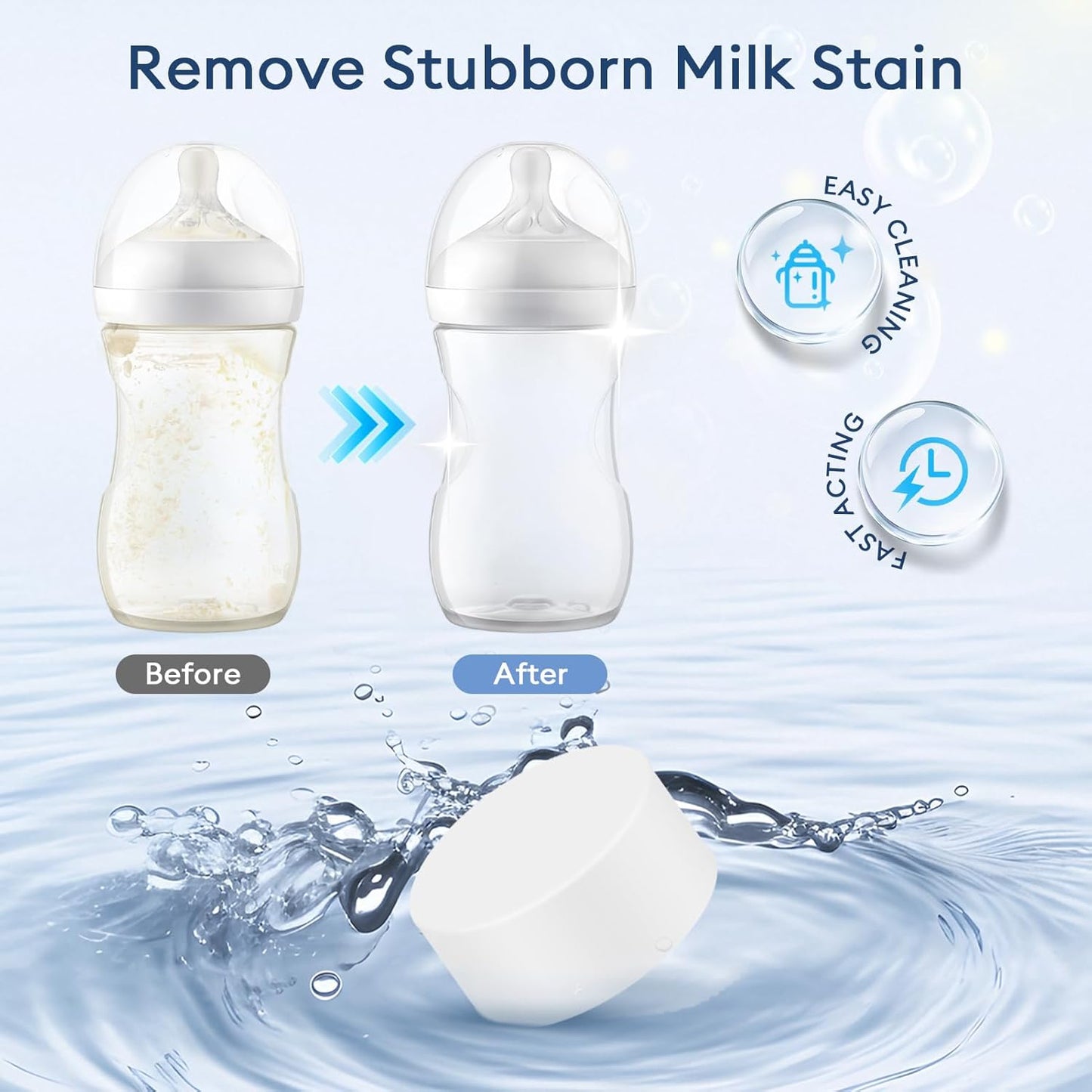 300 Professional Deep Cleaning Detergent Tablets for All Baby Bottle Washers, Washer Tablets for Bottle Washer and Sterilizer and Dryer, Easy to Use