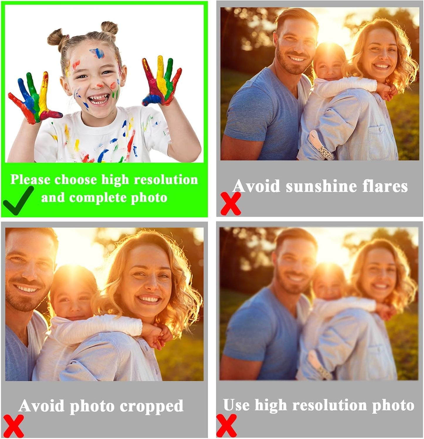 Personalized Christmas Ornaments 2025 w/Any Picture,Hanging Acrylic Custom Photo Ornament - Using My Own Photos - Picture Ornaments for Christmas Tree,Photo Pendant Customized Acrylic Pendant