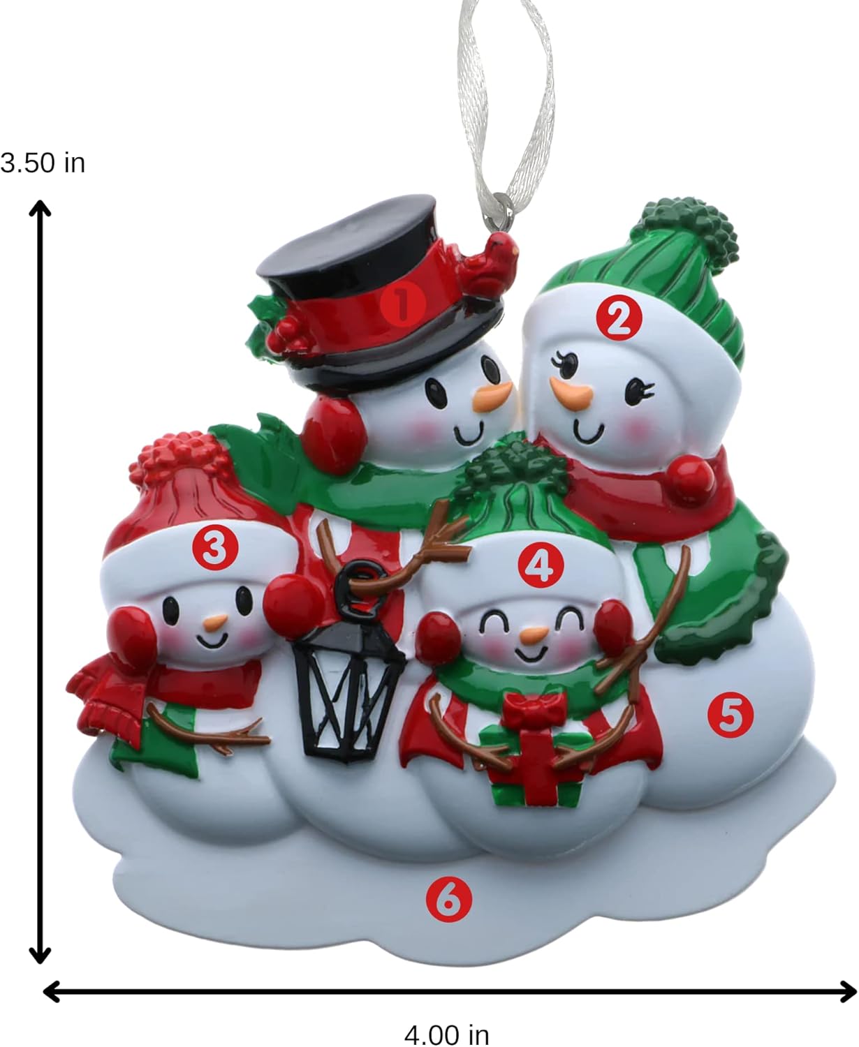 2025 Family Christmas Ornament – Personalized Ornament for Families – Custom Snowman Family Ornament – Holiday Tree Decoration Keepsake Gift (Family of 4)