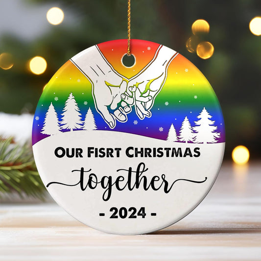 LGBT Ornaments Christmas 2024 - Our First LGBT Ornament, Christmas Together Gift, 1st Xmas Together Keepsake Ornament 2024