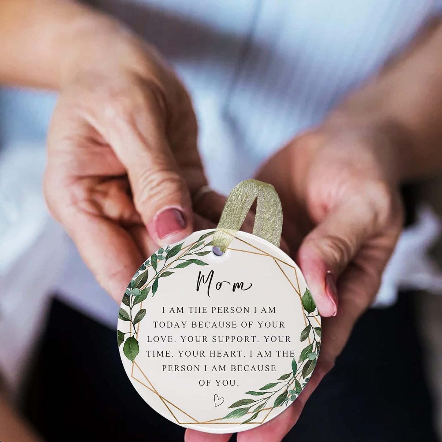 Mom Ornaments 2025 Mother Mother's Day Ornament Mom Christmas Ornamentfrom Son&Daughter Forever Best Ever Gift Mother's Birthday Double-Sided Printing Ceramic(2.9")