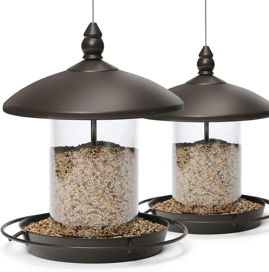 Pack of 2 Bird Feeder for Backyard Birds. Bronze