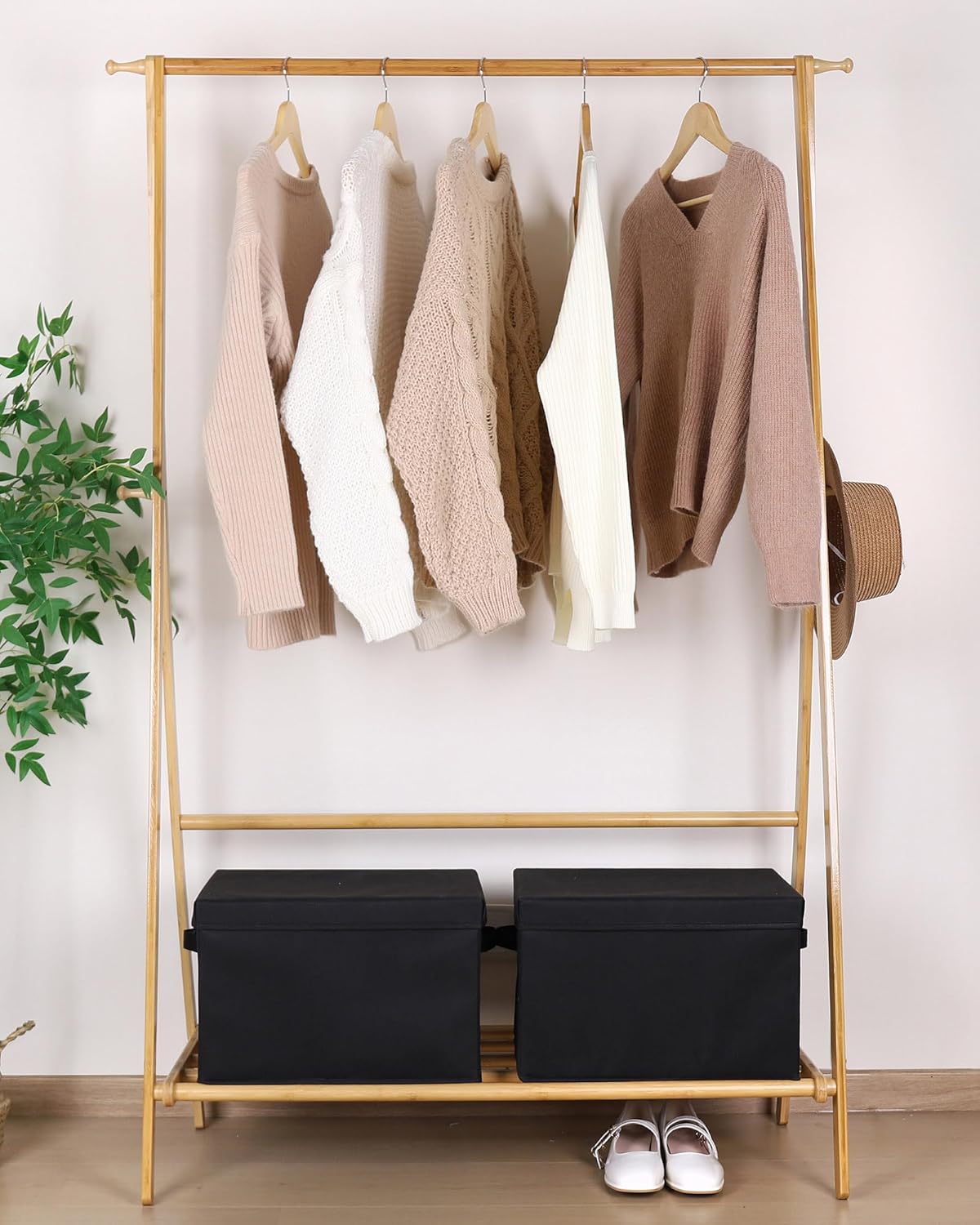 WUIKE Closet Storage Bins with Lids, Foldable Fabric Clothes Storage Bins for Organizing, Closet Organizer Boxes for Shelves, Black, Extra Large, 3-Pack