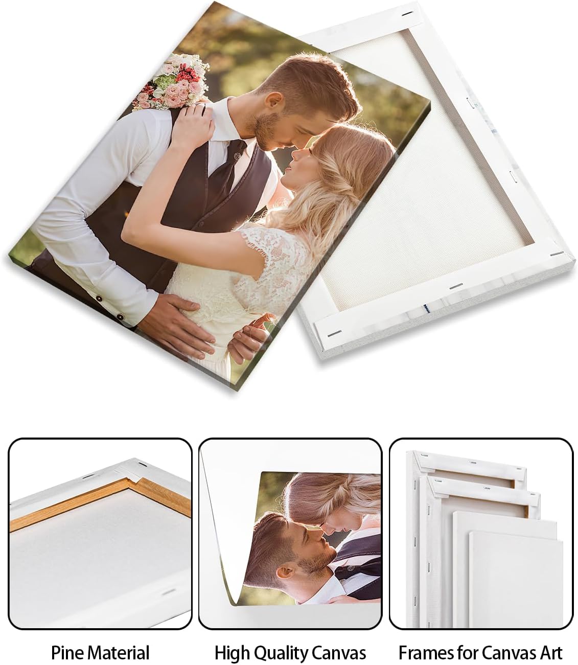 AbcCustomize Canvas Prints with Your Photos，Custom Canvas Wall Art for Bedroom, Living Room, Farmhouse Decor，Personalized Gifts Canvas Prints for Family，Friend，Lover，Pet