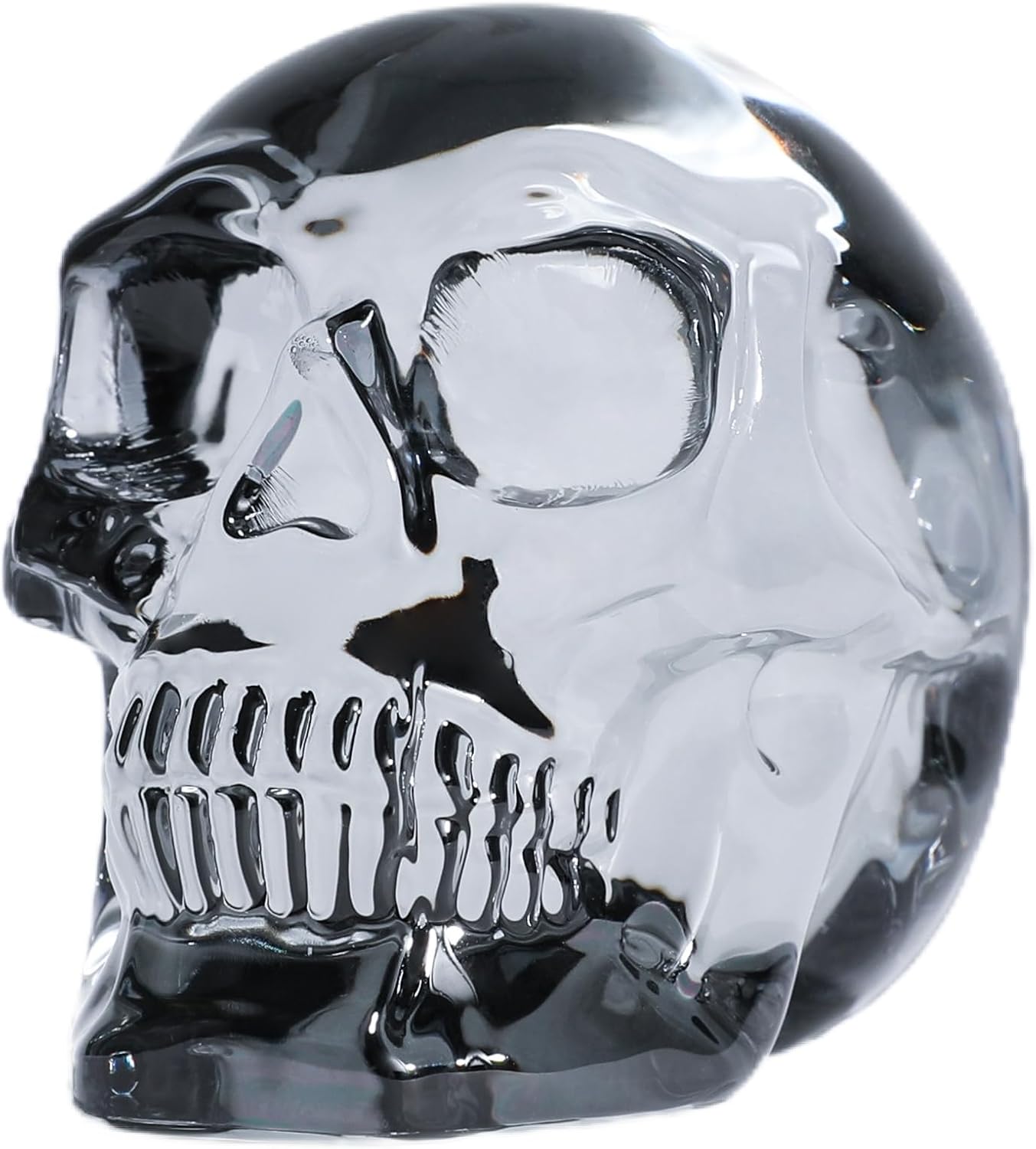 Model Statue for Home Décor Crystal Skull Decorative Figurine Gifts for Women Husbands Halloween Head Figurine Decoration Gift (Silver Skull)