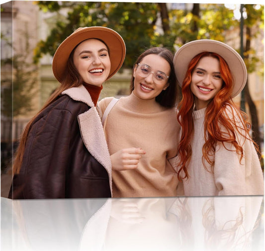 AbcCustomize Canvas Prints with Your Photos, Personalized Photo To Canvas Print for Bedroom, Living Room, Farmhouse Office Decor,Custom Canvas Wall Art for Gifts & Keepsakes, Ready to Hang