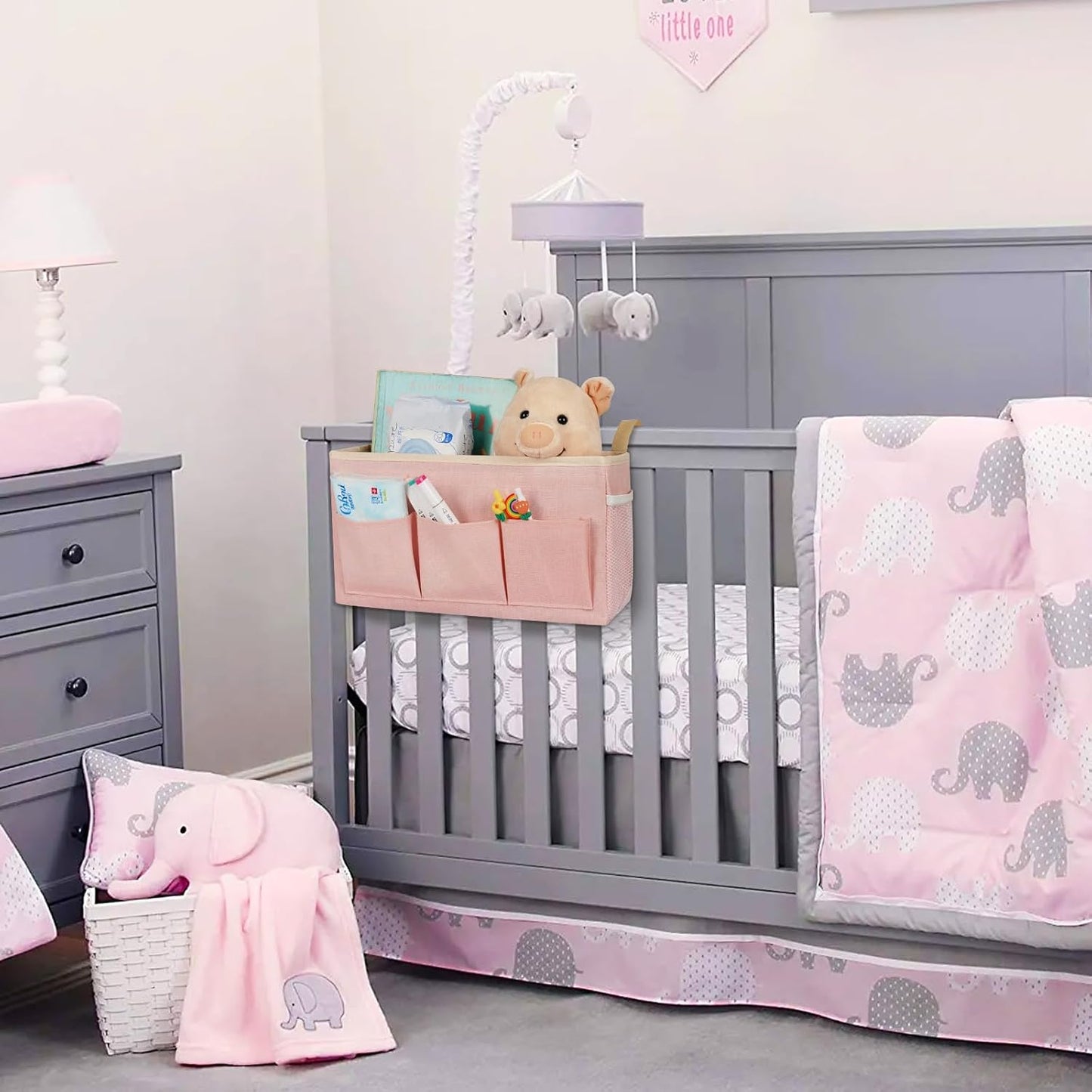 Bedside Storage Caddy/Bedside Hanging Storage Bag for Headboards Bunk Beds Dorm Rooms Book Phone Magazine Holder (New Pink)