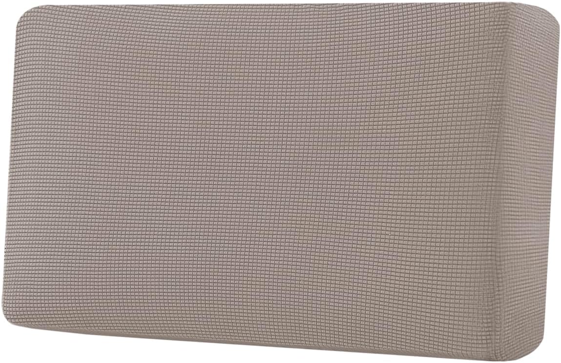 H.VERSAILTEX Super Stretch Individual Seat Cushion Covers Sofa Covers Couch Cushion Covers Slipcover Sets Thick Jacquard Textured Twill Fabric (1 Piece Loveseat Cushion Cover, Taupe)
