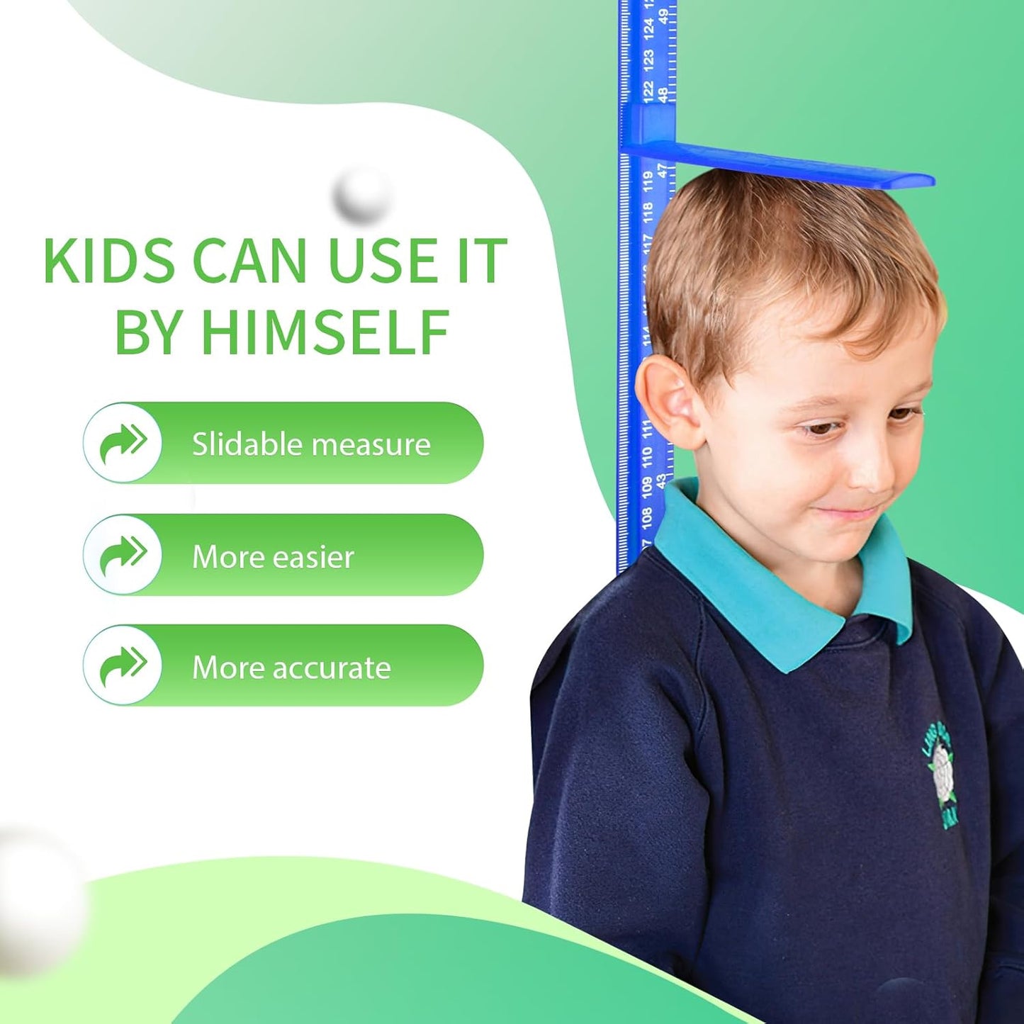 Height Measurement for Wall, Children Height Chart Ruler, Portable 3D Removable Growth Chart, Wall Height Measurement for Kids and Nursery Medical Office 79 inch (Blue)