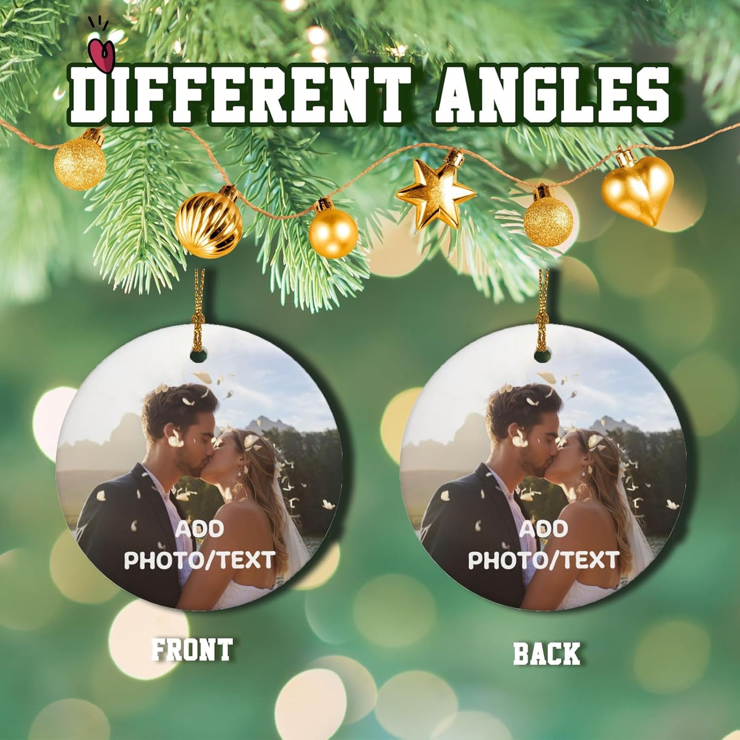 Personalized Christmas Ornaments 2025 Custom Ornament Xmas Photo Ornament Customized Gifts Round