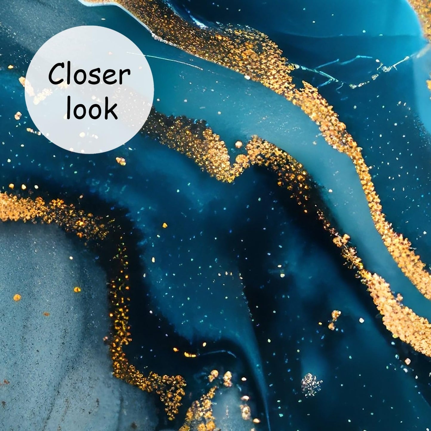 AFZEVEB-Blue and Gold Marble Wallpaper Abstract Art Wall murals for Bedroom 159"x107" (Not Peel and Stick)