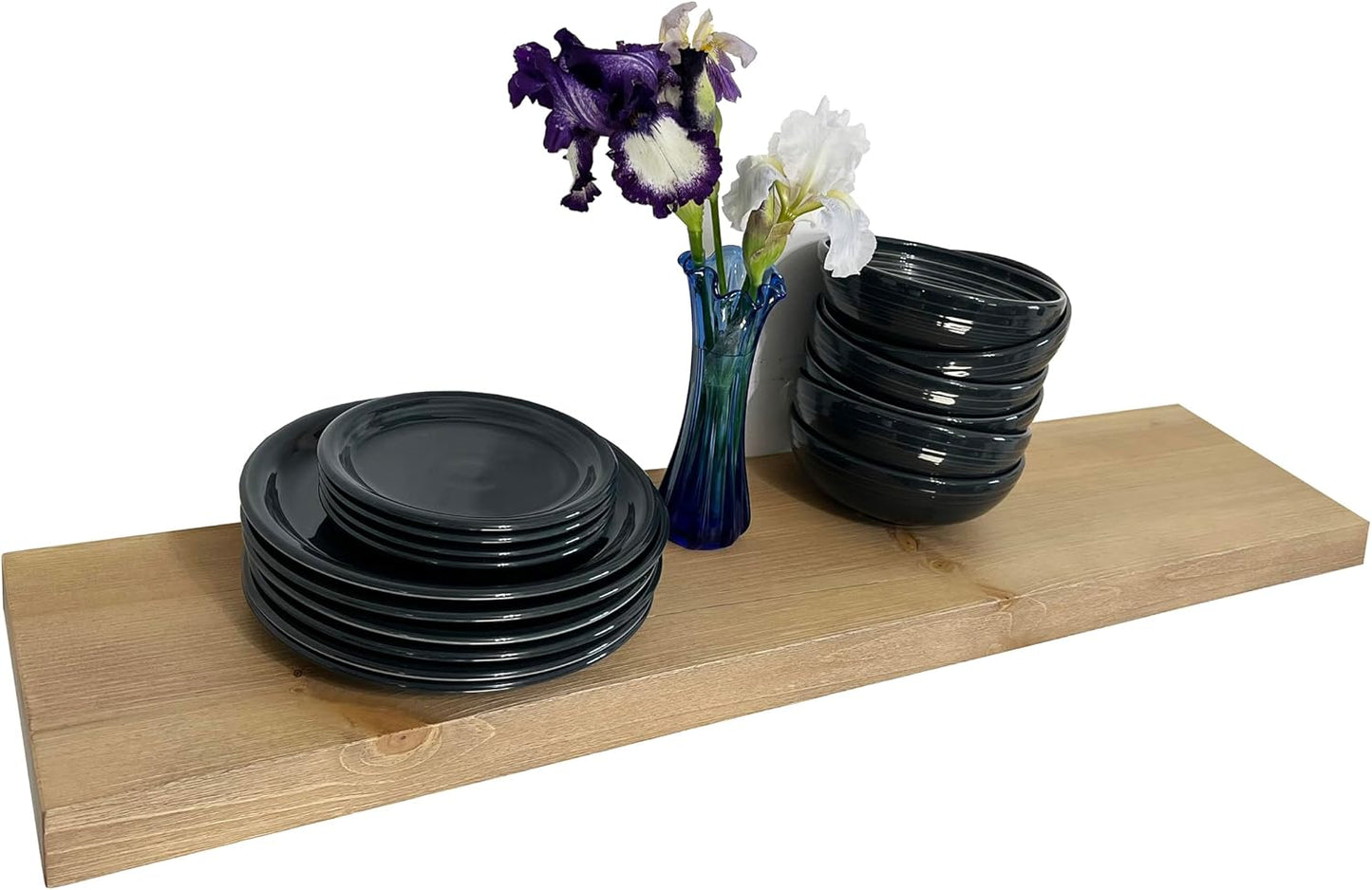 Joel's Antiques 42 Inch Wooden Floating Shelves for Wall - 42x12x2 in - Made of Natural Wood - Long Heavy Duty Rustic Wall Shelves for Bedroom - Perfect for Living Room, Kitchen - Natural