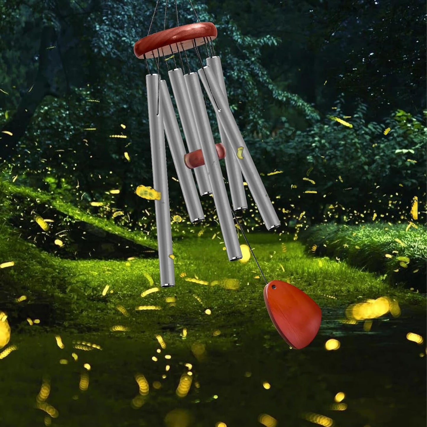 28" Wind Chime for Mothers Day, Decorative Wind Chimes for Outside, Memorial Windchimes Remembrance Gift for Women Mom Grandma, Metal Wind Chimes Outdoor Decor for Garden Patio Zen(Grey)