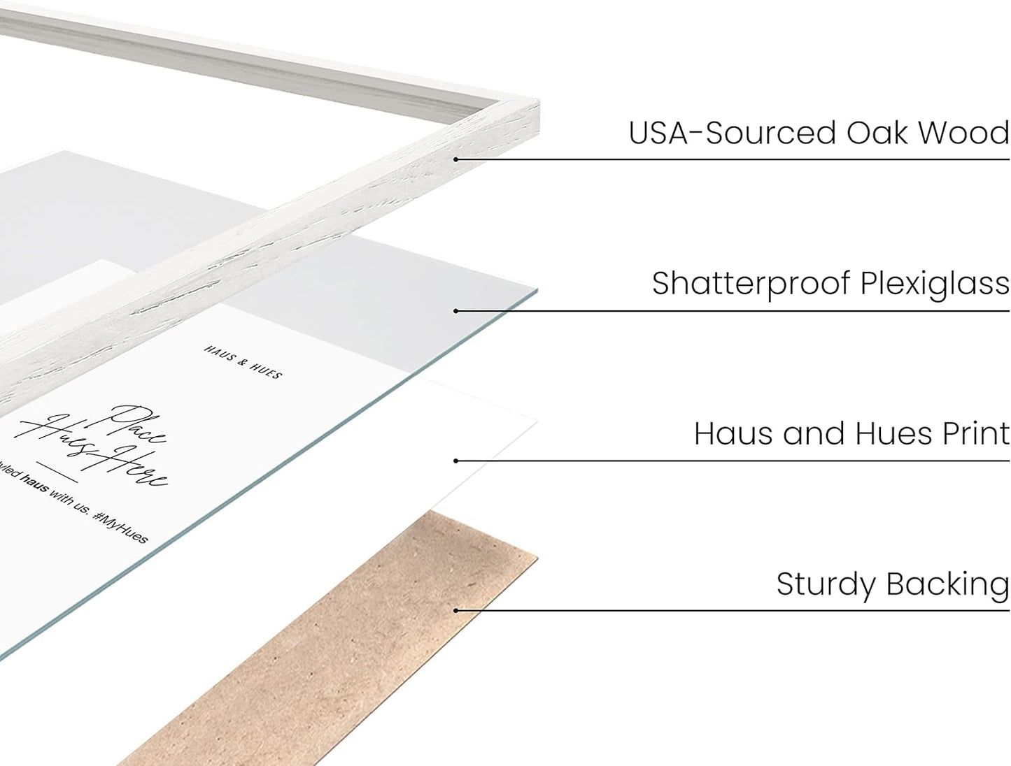 HAUS AND HUES Standalone White Oak Frames Set of 9-12x18