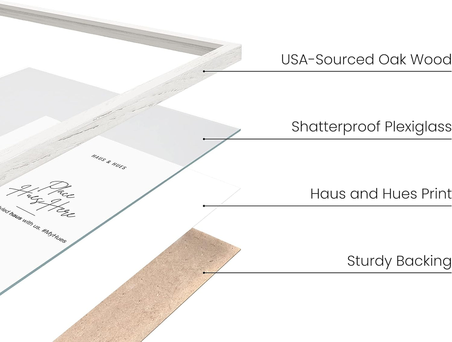 HAUS AND HUES 12x18 Picture Frames For Wall - Set Of 3 Poster Frames 12x18, Picture Frames 12x18, Poster Frame Set Of 3, 12x18 Frames, Frames 12 X 18, Photo Frames 12x18 (White Frame)