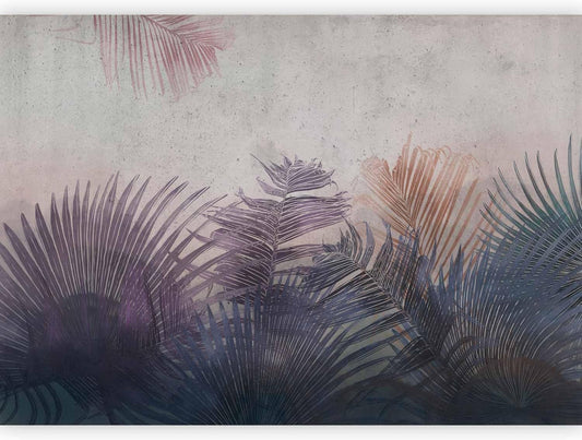 artgeist Wall Mural Jungle 79x55 in - XXL Non-Woven Wallpaper Fleece Wall Decor Photo Print Picture Image Design Leaves Botanical Nature Purple Grey b-A-0827-a-a