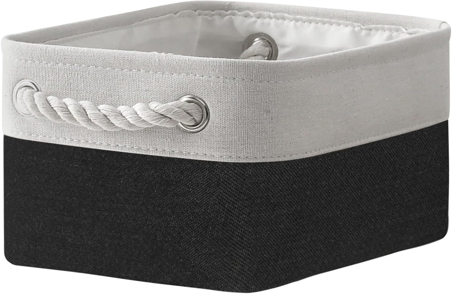 TheWarmHome Storage Bins for Shelves - 12x8x5.2 inch 1 Pack Storage Baskets for Gifts Empty for Closet Organizing Dog Gift Cloth Toy Cubes Box (White & Black)