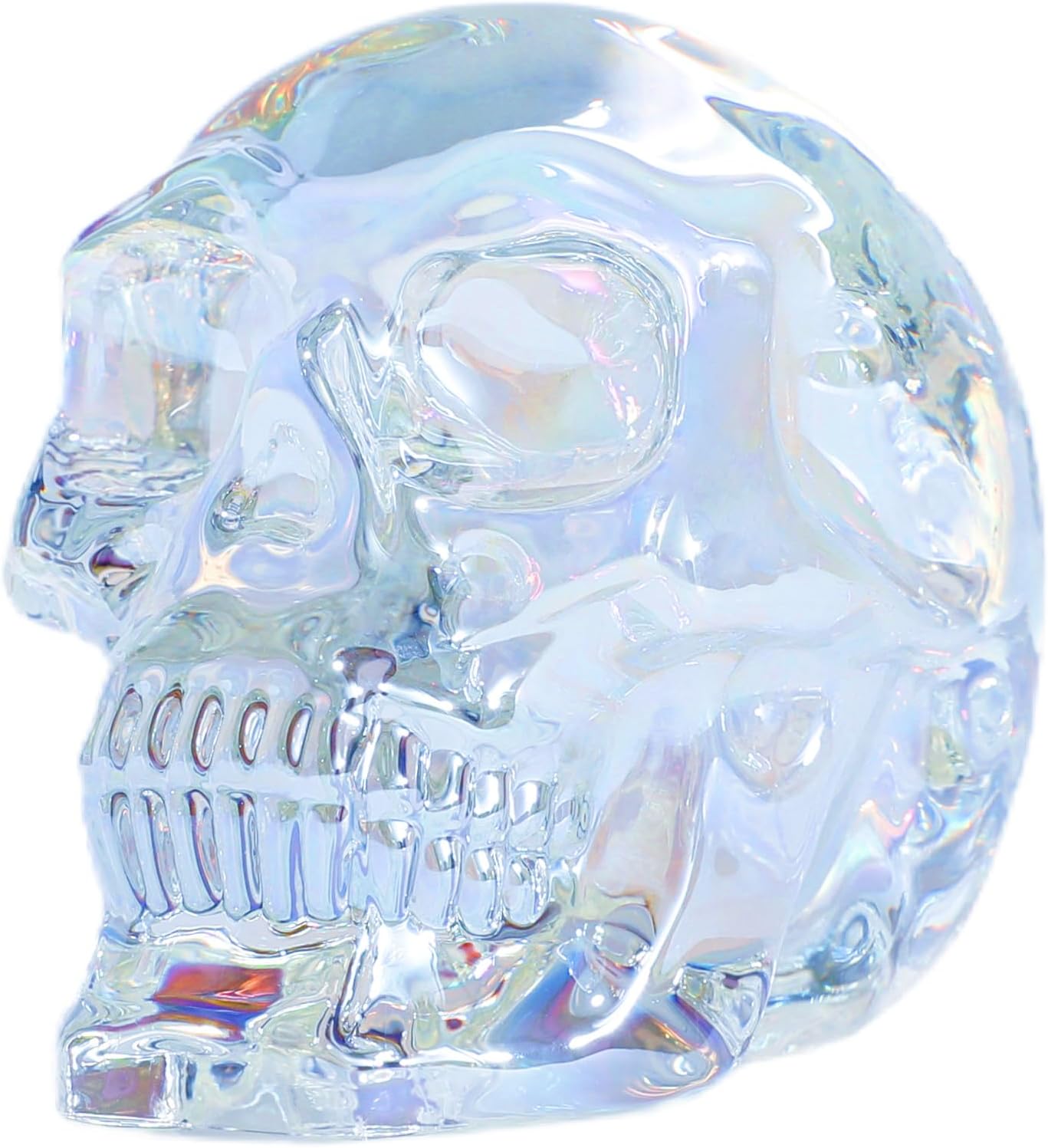 Model Statue for Home Décor Crystal Skull Decorative Figurine Gifts for Women Husbands Halloween Head Figurine Decoration Gift (Colorful Skull)