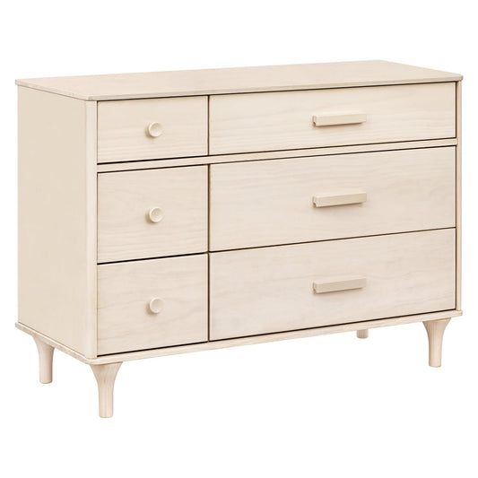 Babyletto Lolly 6-Drawer Assembled Double Dresser in Washed Natural, Greenguard Gold Certified