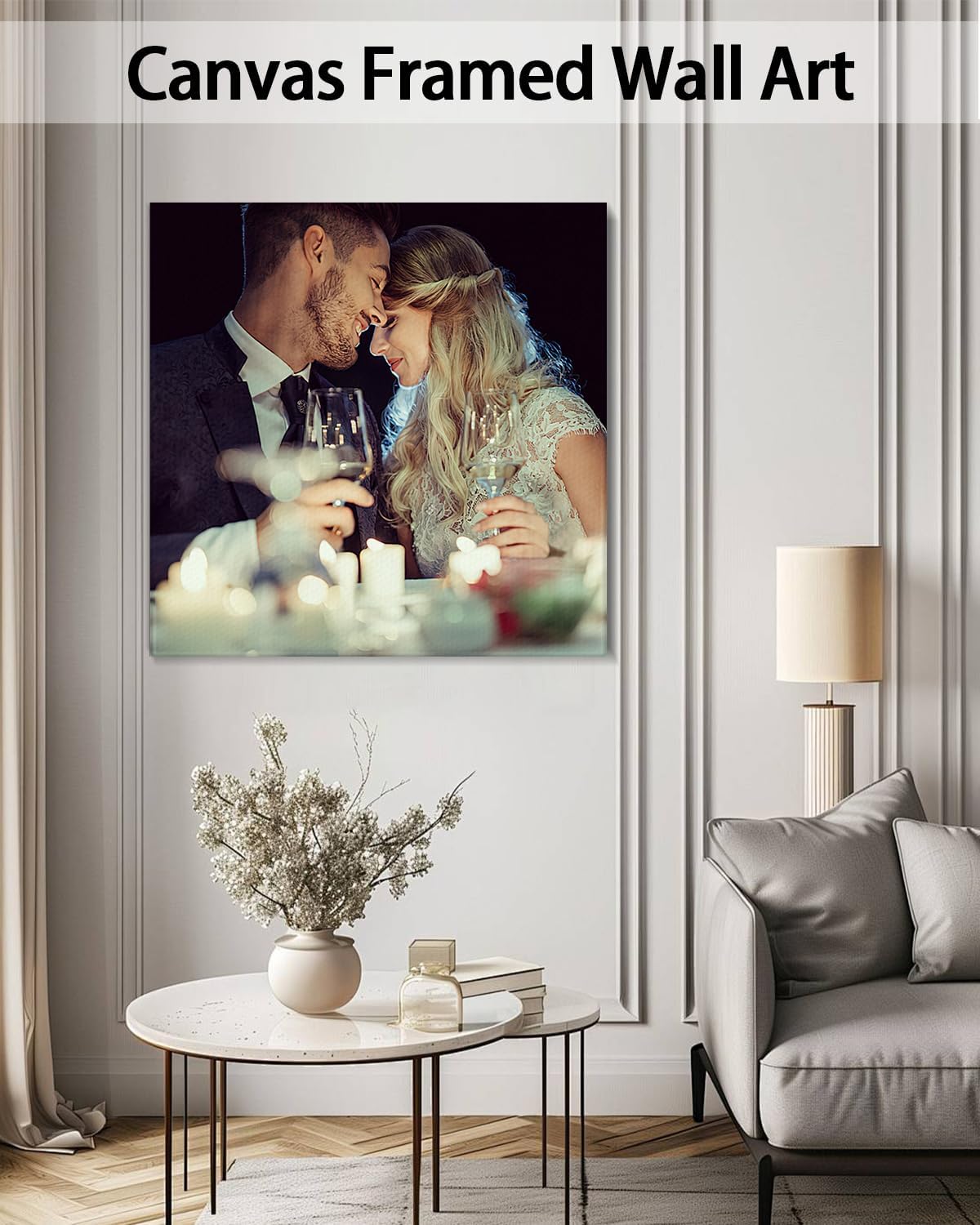 AbcCustomize Canvas Prints with Your Photos，Custom Canvas Wall Art for Bedroom, Living Room, Farmhouse Decor，Personalized Gifts Canvas Prints for Family，Friend，Lover，Pet