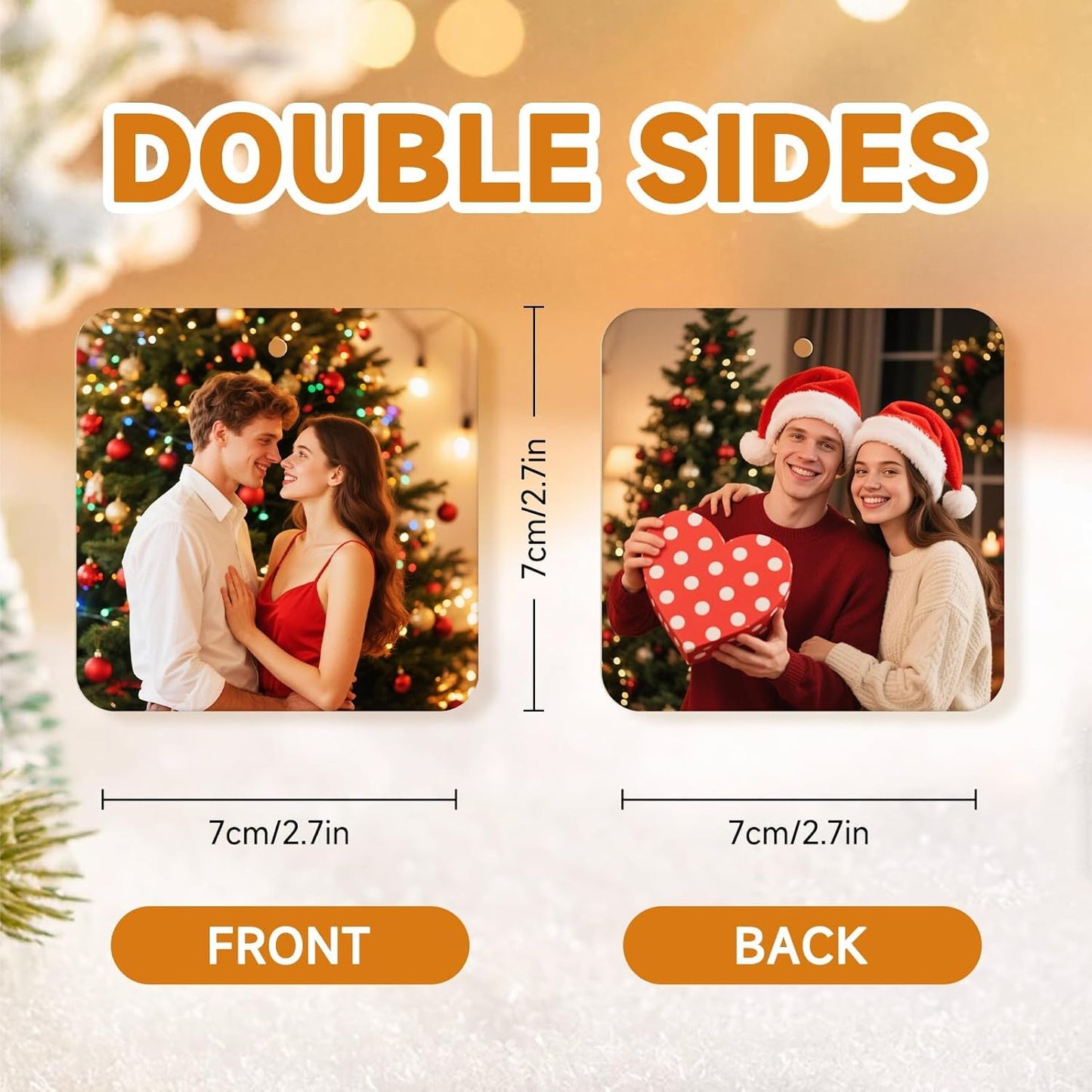 Personalized Christmas Ornaments 2025, Custom Air Fresheners with Picture, Personalized Air Freshener Ornaments Keepsake Gift for Christmas Tree Decorations, Baby Shower, Engagement, Wedding, Birthday