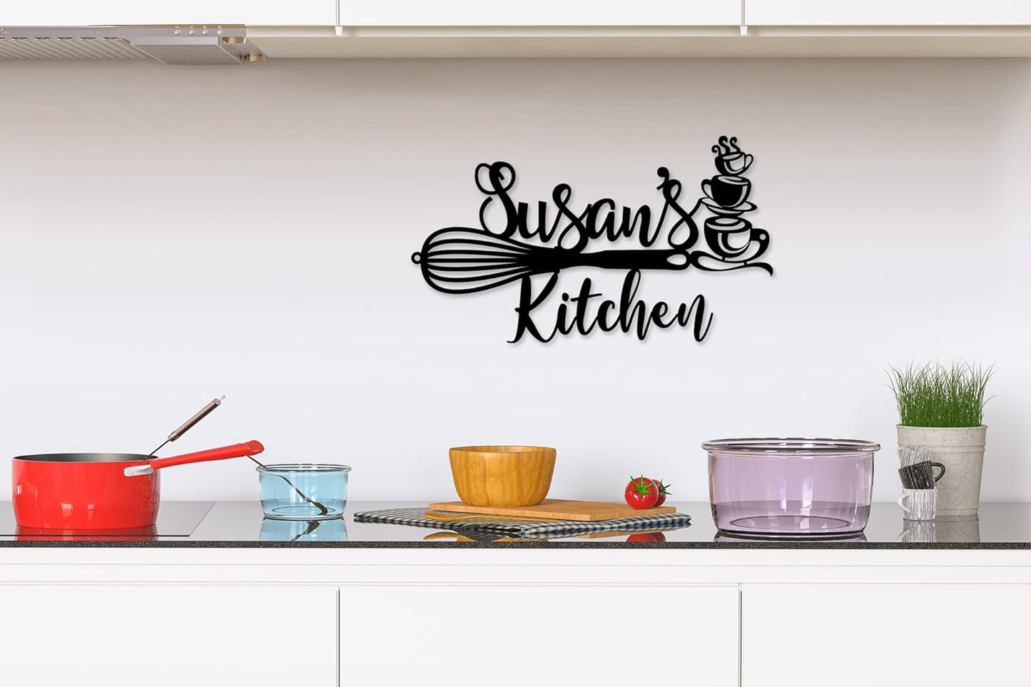 Custom Kitchen Name Sign, Personalized Kitchen Metal Sign, Kitchen Art Wall Decor, Kitchen Signs Wall Decor, Metal Wall Art, Kitchen Decor, Mothers Day Gift, Mom's Kitchen, Gift for Grandma