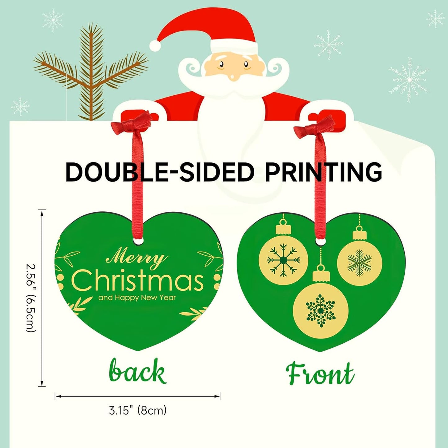 Personalized Christmas Ornaments 2025 Wood Custom Picture Text Hanging Ornament Customized Christmas Tree Decorations Keepsake Gift for Family Couples Xmas Tree Home Decor