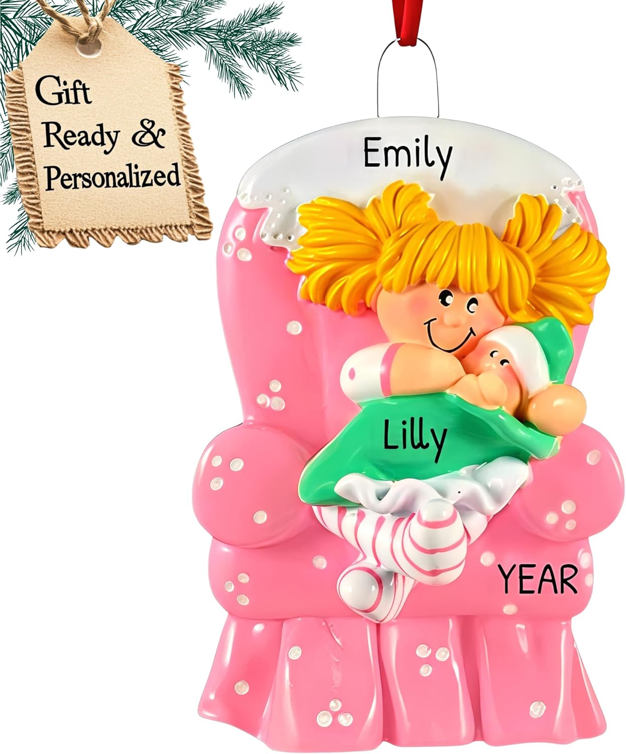 Personalized Sibling Christmas Ornaments 2024 - Sister Ornaments My First Christmas as a Big Sister Ornament New Big Sister Family Ornaments Children