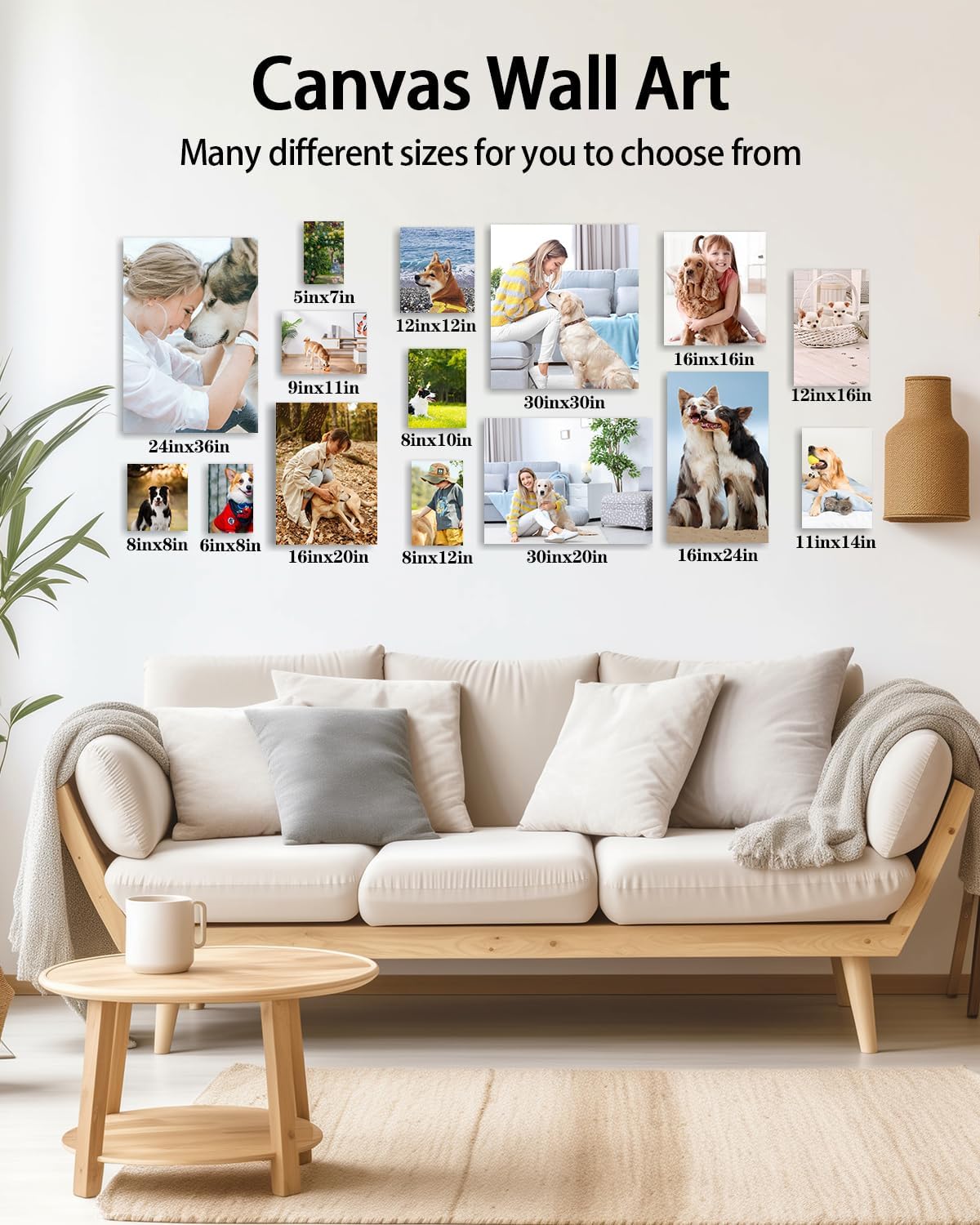 AbcCustomize Canvas Prints with Your Photos, Custom Canvas Wall Art for Bedroom, Living Room, Farmhouse Decor, Personalized Gifts