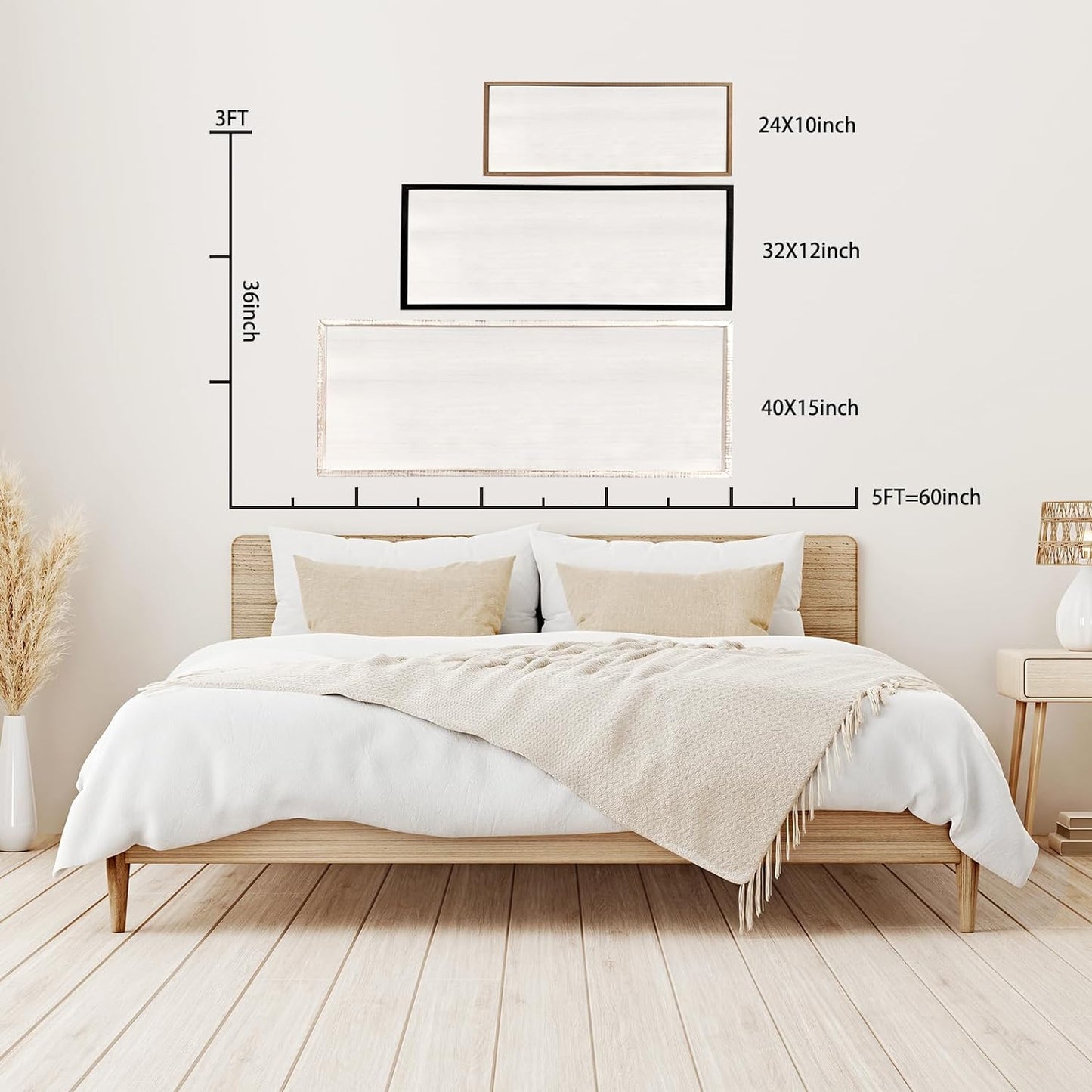 Sweet Dreams Wall Decor Above Bed 32''×12'' Master Bedroom Large Sweet Dreams Sign Farmhouse Wall Decor Guest Room Wood Rustic Framed Wall Art Hanging Decoration (White)
